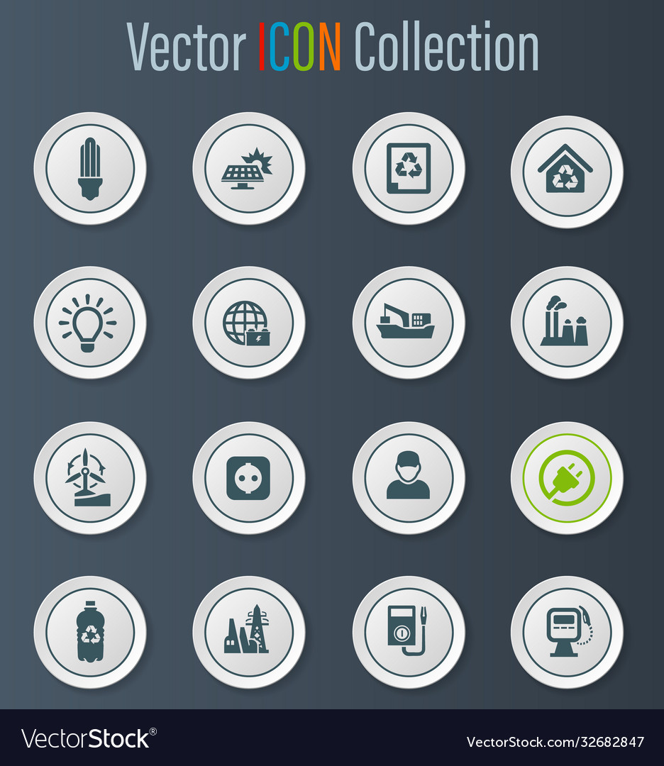 Alternative energy icons set