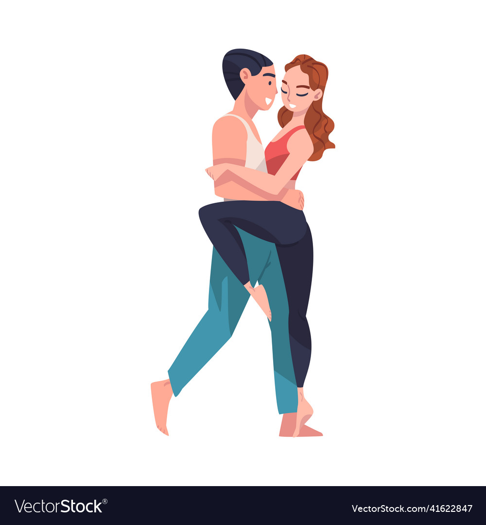 Dancing Couple Performing Dance At Choreography Vector Image 9712