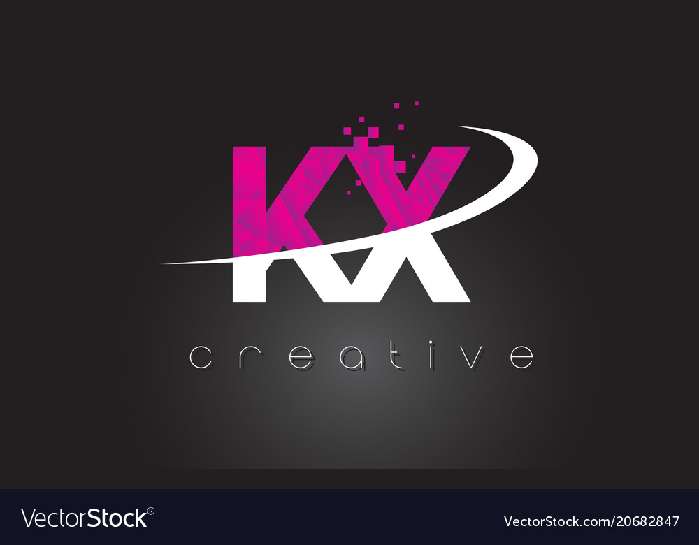 Kx K X Creative Letters Design With White Pink Vector Image