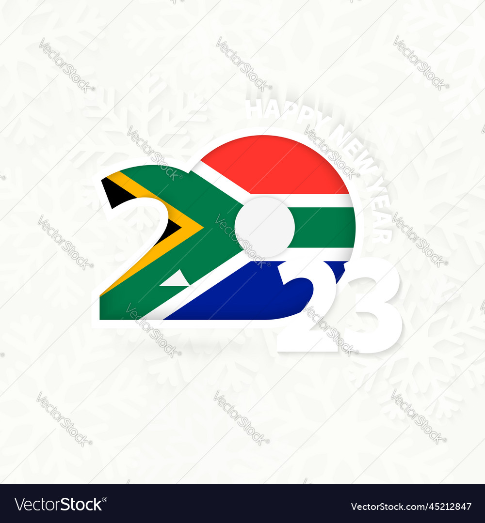 New year 2023 for south africa on snowflake Vector Image