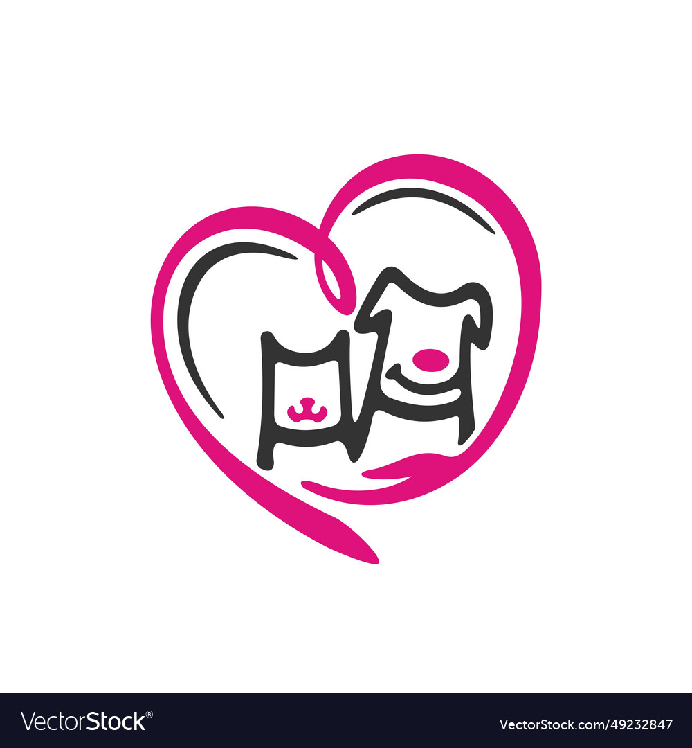 Pet care logo with hearth concept