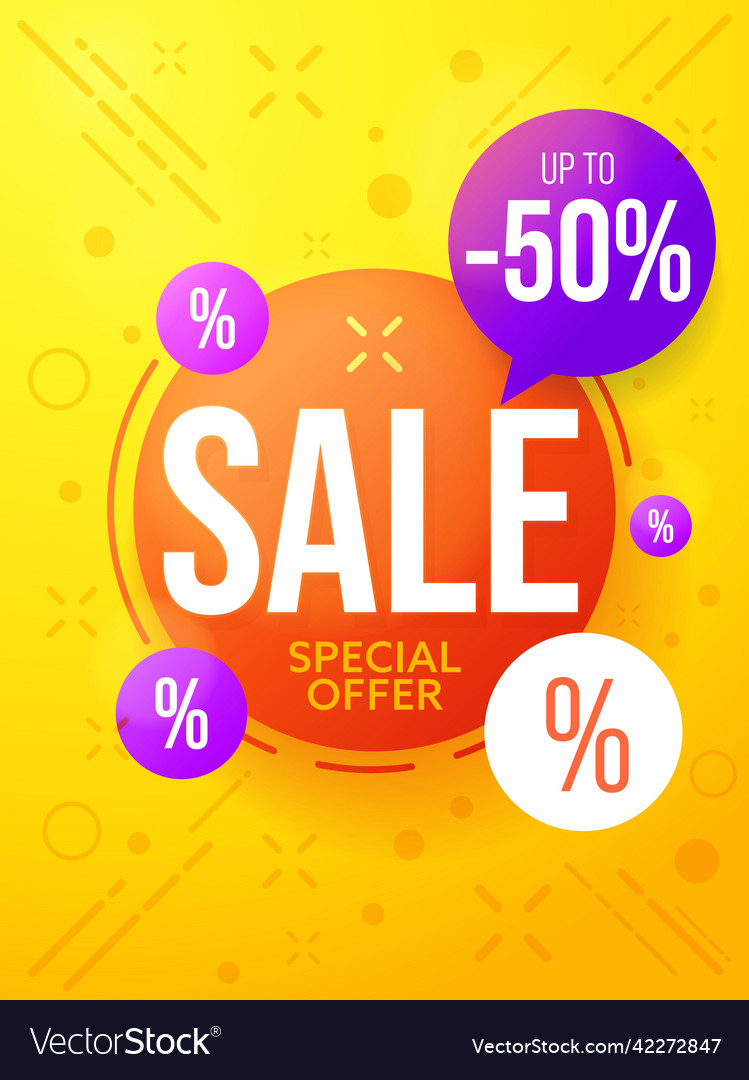 Sale banner with up to 50 percent off special Vector Image