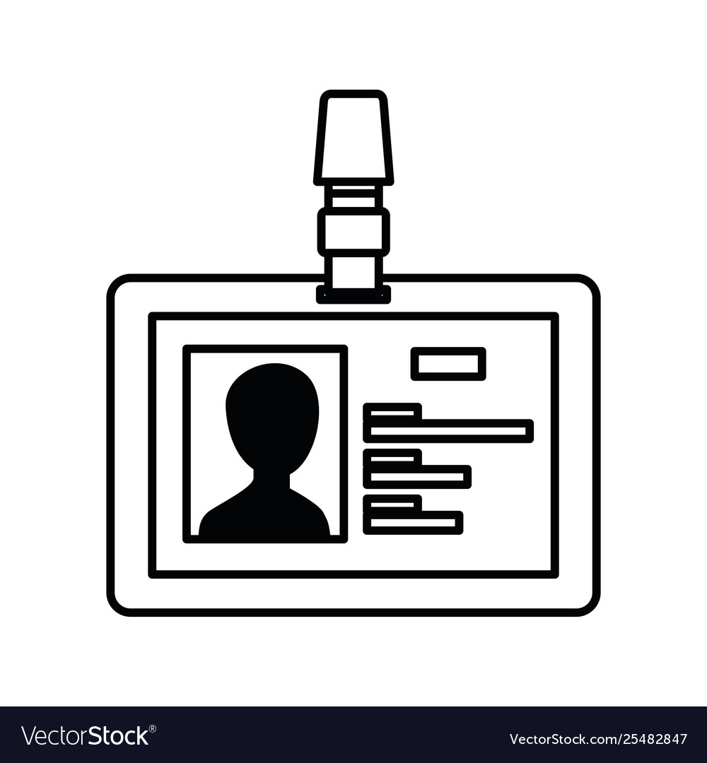 Silhouette identification card with white Vector Image