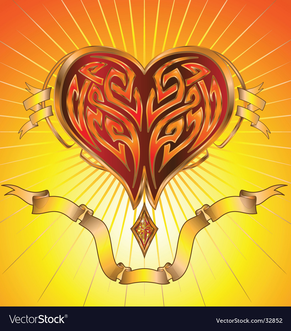 Abstract glowing heart Royalty Free Vector Image