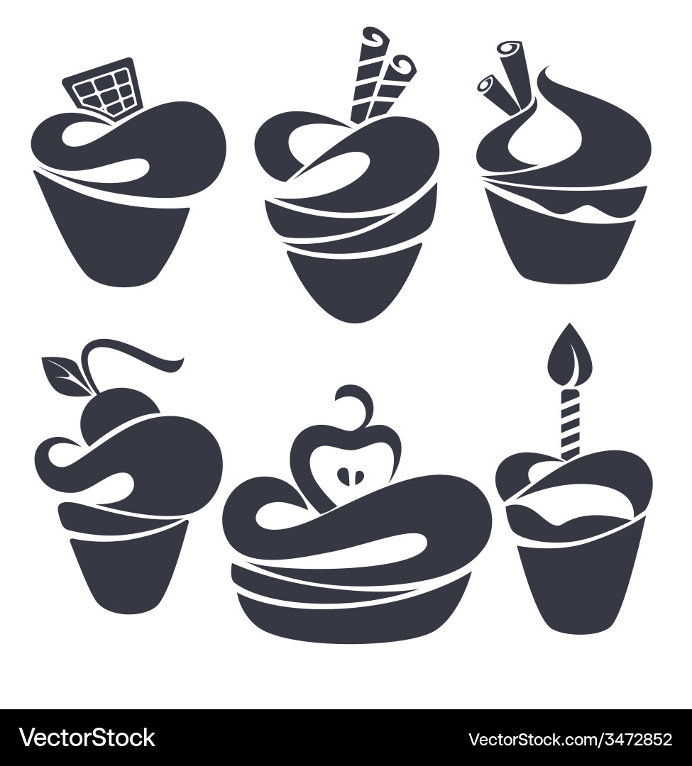 Cakes collection Royalty Free Vector Image - VectorStock