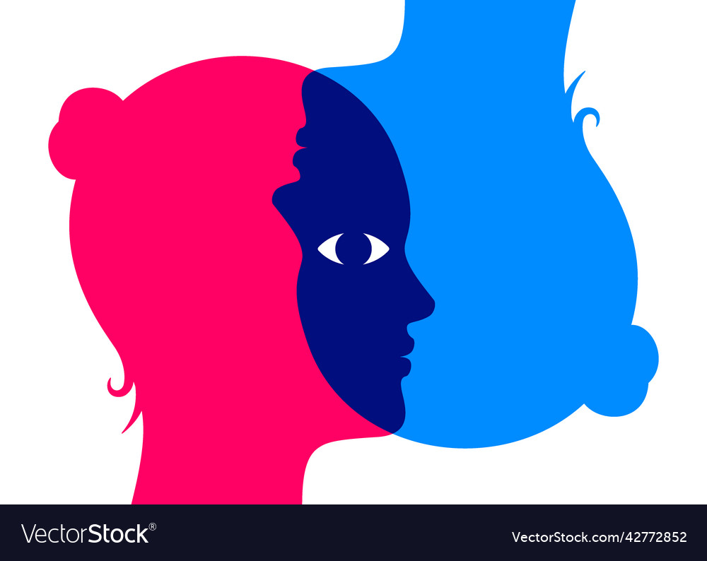 Concept of two overlapping woman