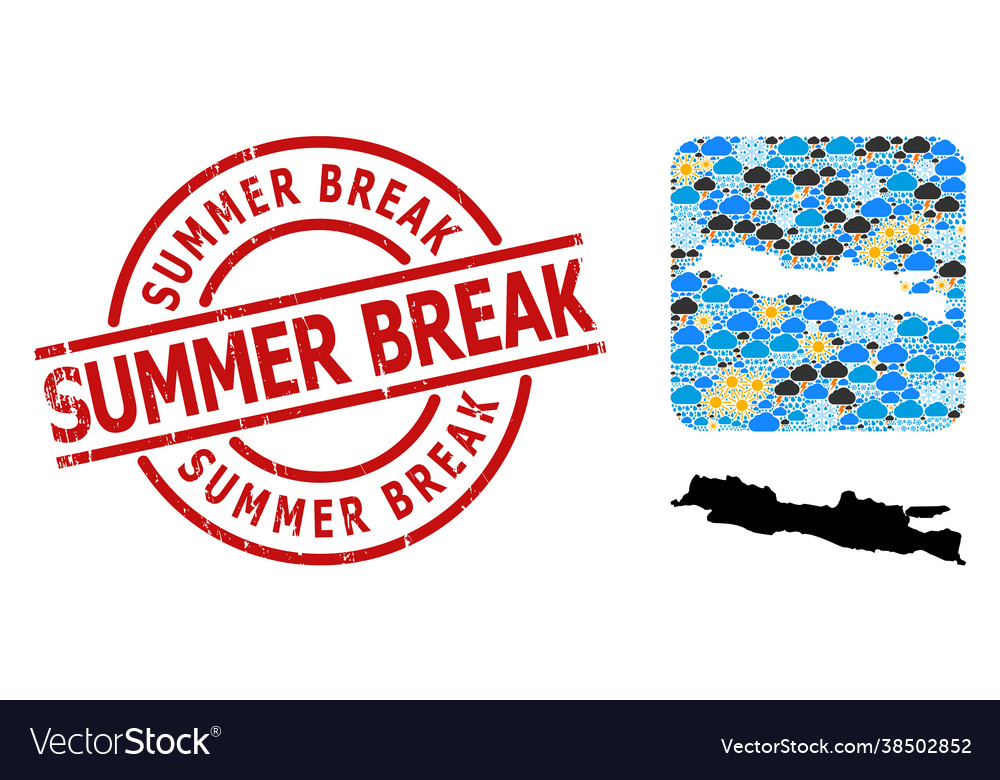 Distress summer break stamp and stencil weather