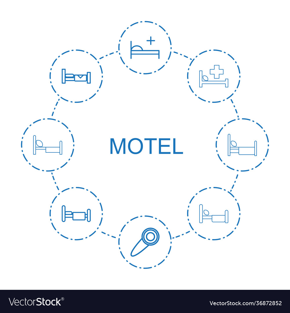 Motel icons Royalty Free Vector Image - VectorStock