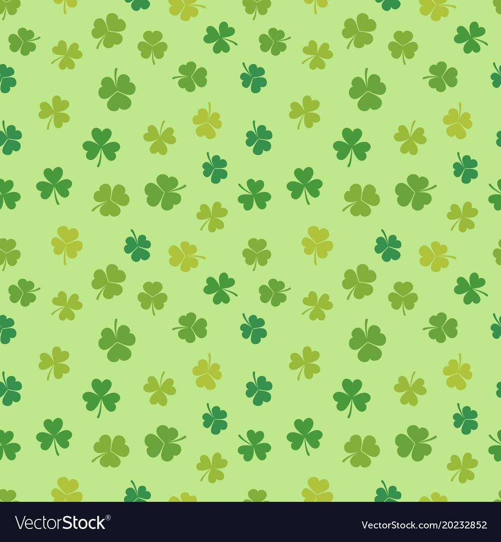 St Patricks Day Shamrock Seamless Pattern Vector Image