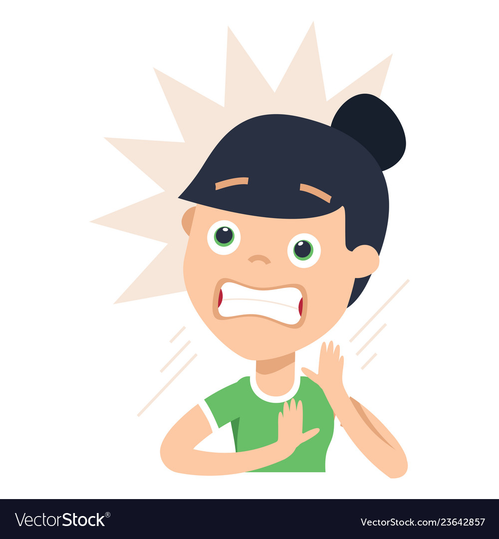 Funny scared face expression cartoon illustration Poster for Sale