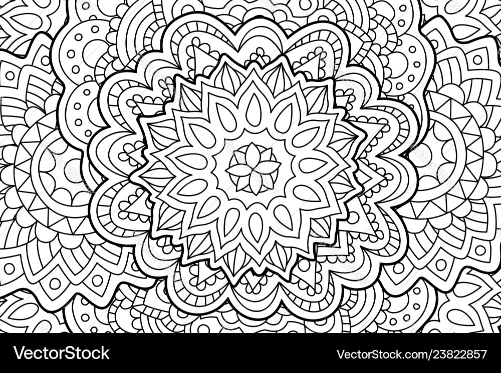 Beautiful coloring book page with abstract pattern