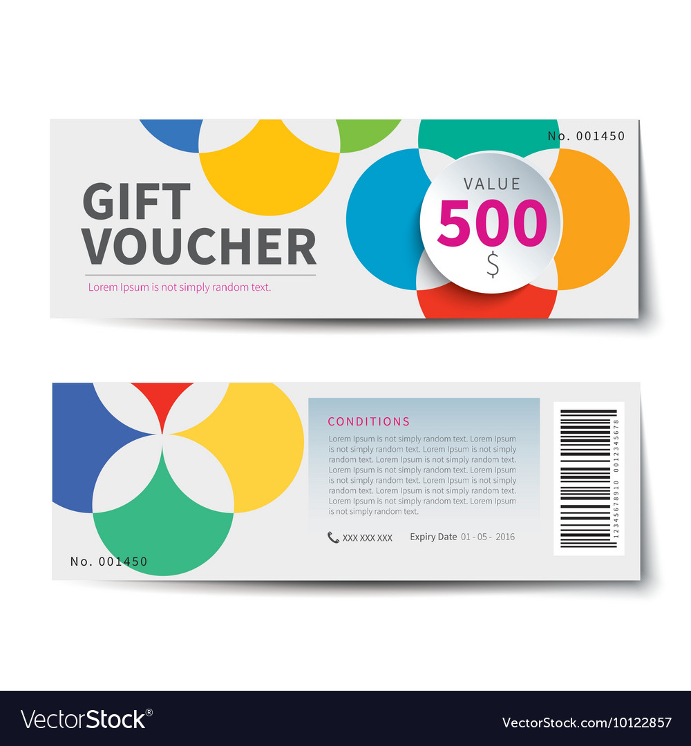 Gift voucher discount template design Royalty Free Vector