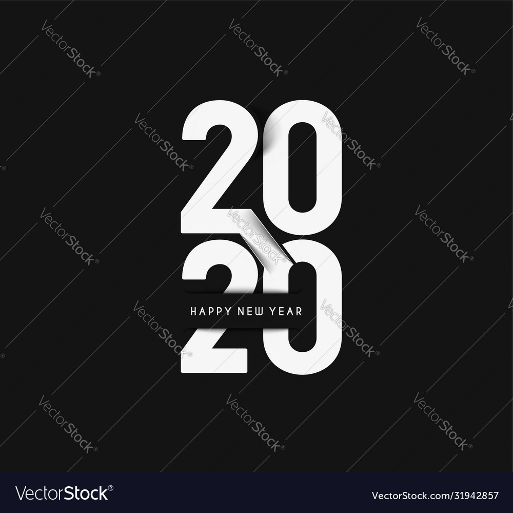 Happy new year 2020 text typography design patter Vector Image