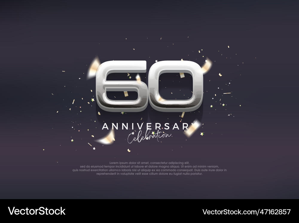Modern And Elegant 60th Anniversary Celebration Vector Image