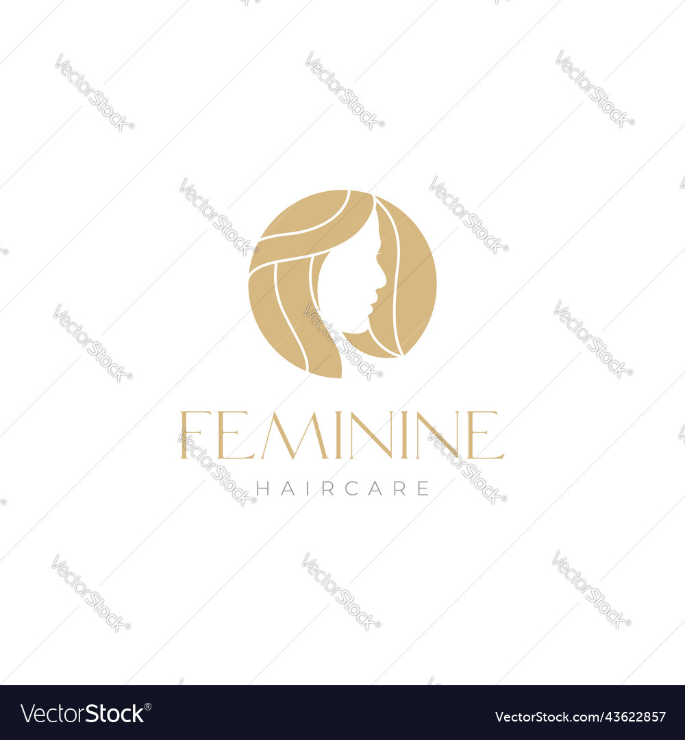 Negative space woman hair care logo design