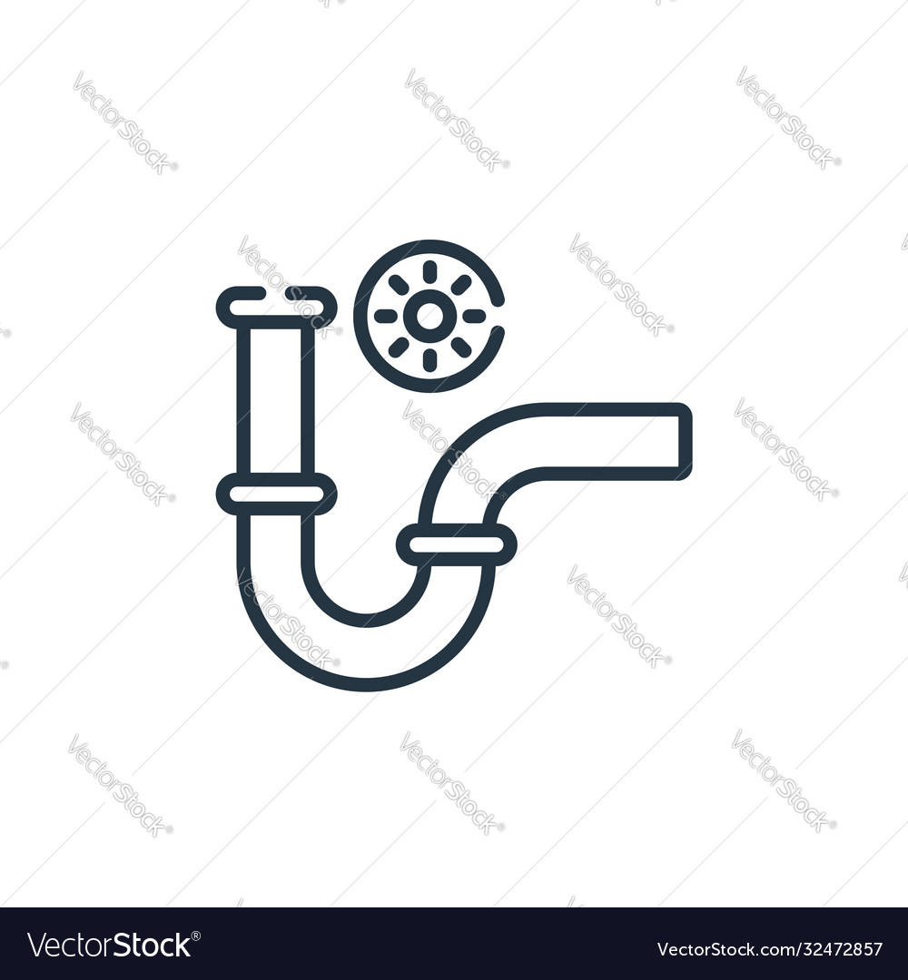 Pipe Icon Isolated On White Background Outline Vector Image