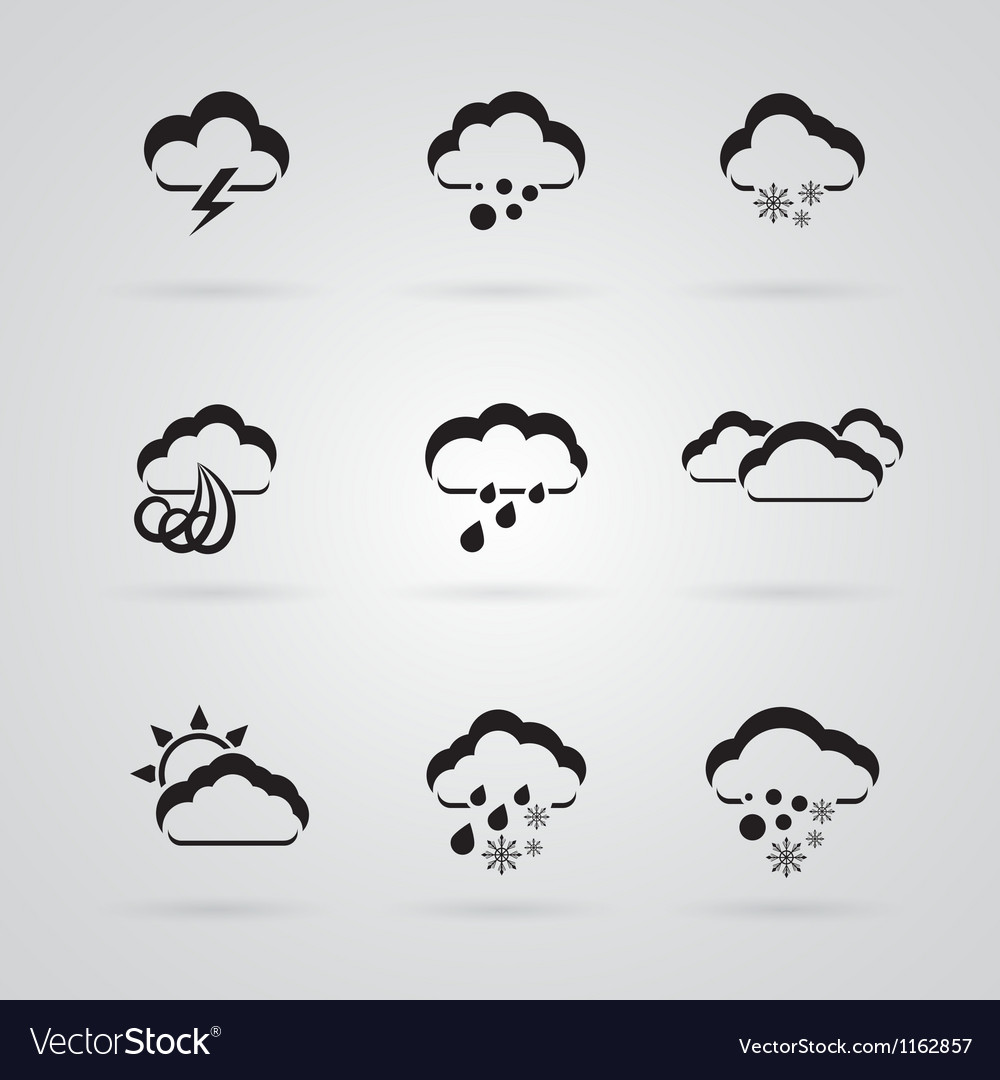 Set grauer Wettersymbole