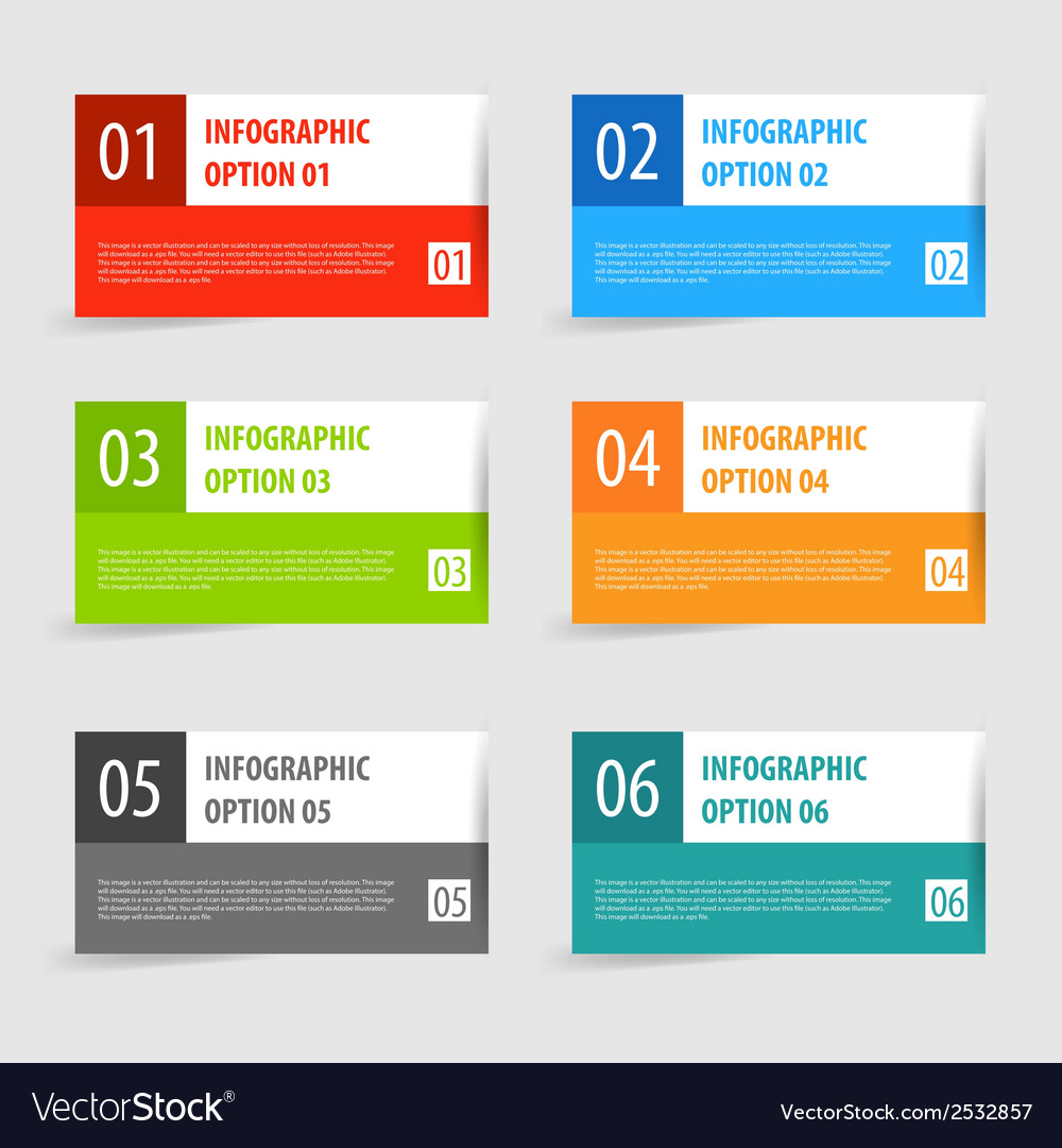 Simple Modern Infographics Options Banner Set Vector Image