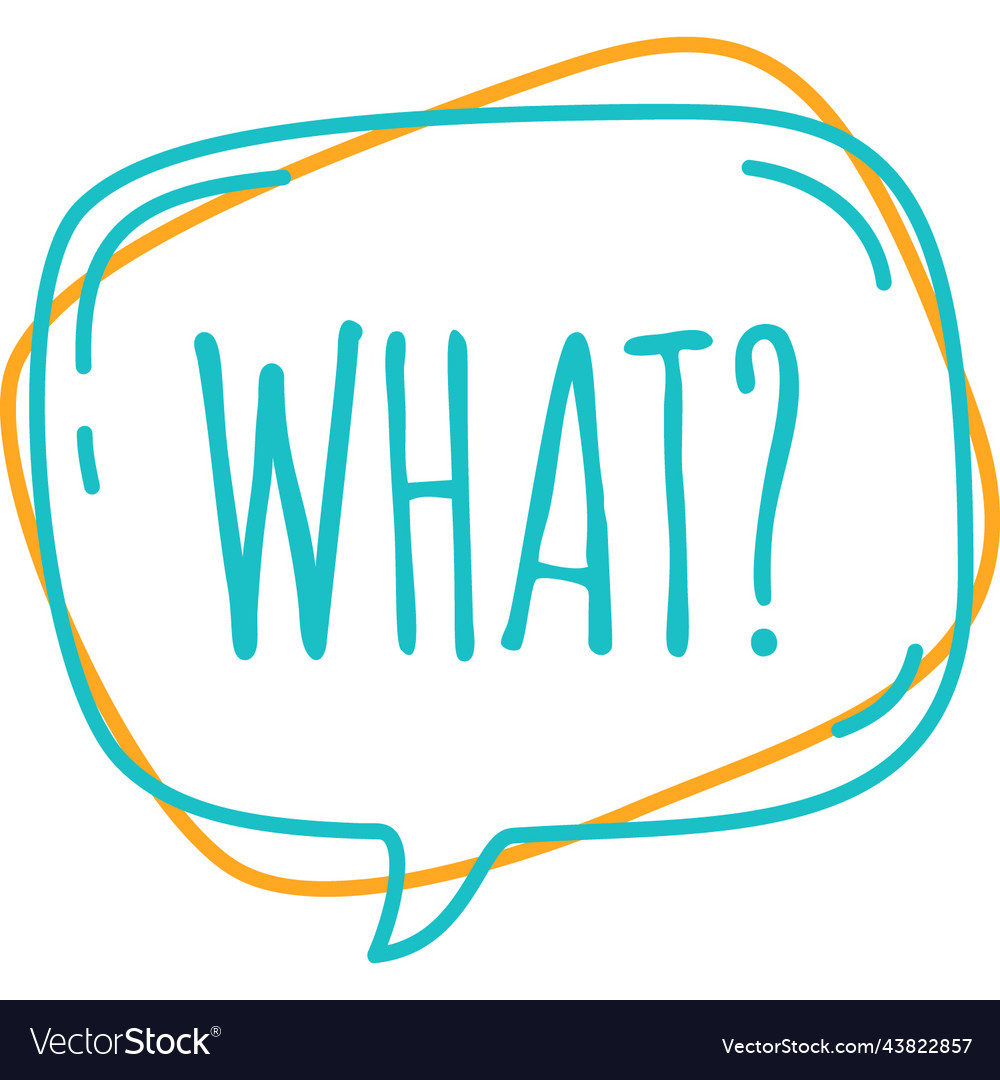 What word in chat bubble doodle Royalty Free Vector Image