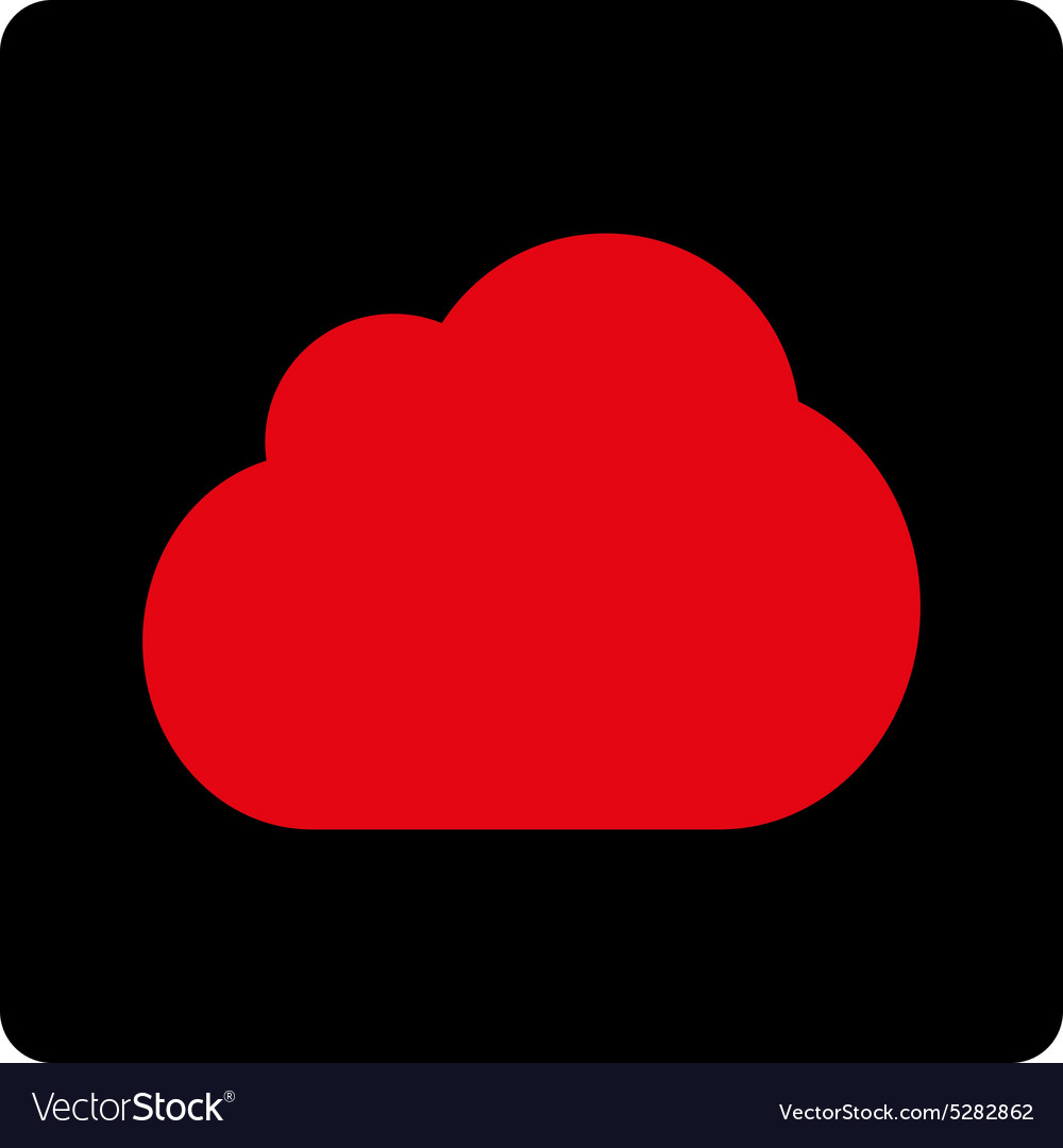 Cloud flat intensive red and black colors rounded Vector Image