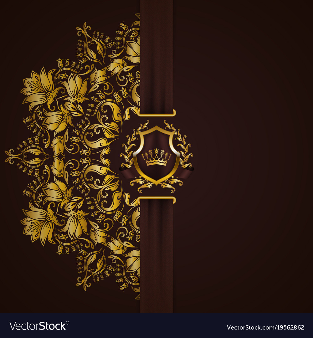 Elegant Golden Frame Banner Royalty Free Vector Image