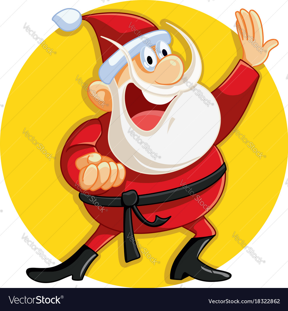 Karate santa claus ready for christmas Royalty Free Vector