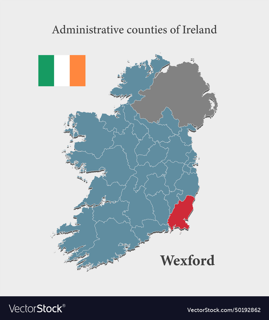 Map ireland county wexford Royalty Free Vector Image