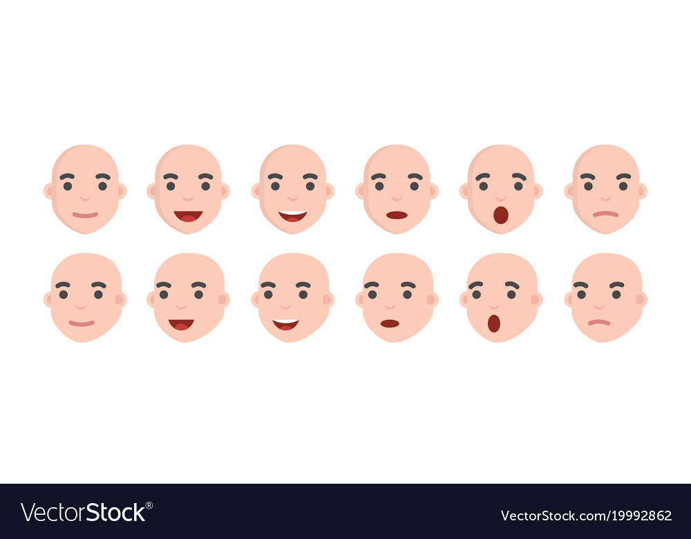 Set of male emoji characters emotion icons Vector Image