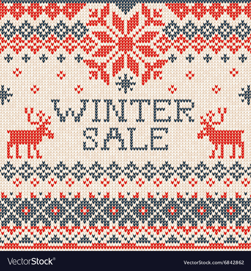 Winter sale scandinavian seamless knitted