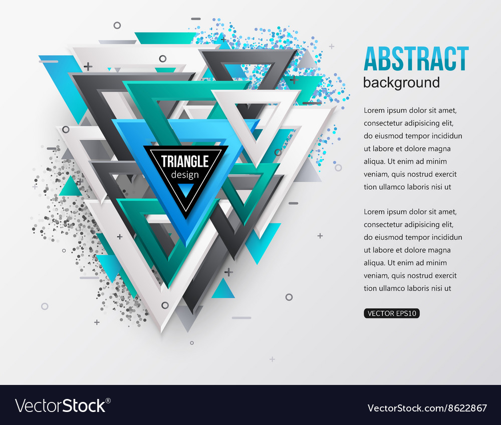 Abstract background with multicolor 3d triangles