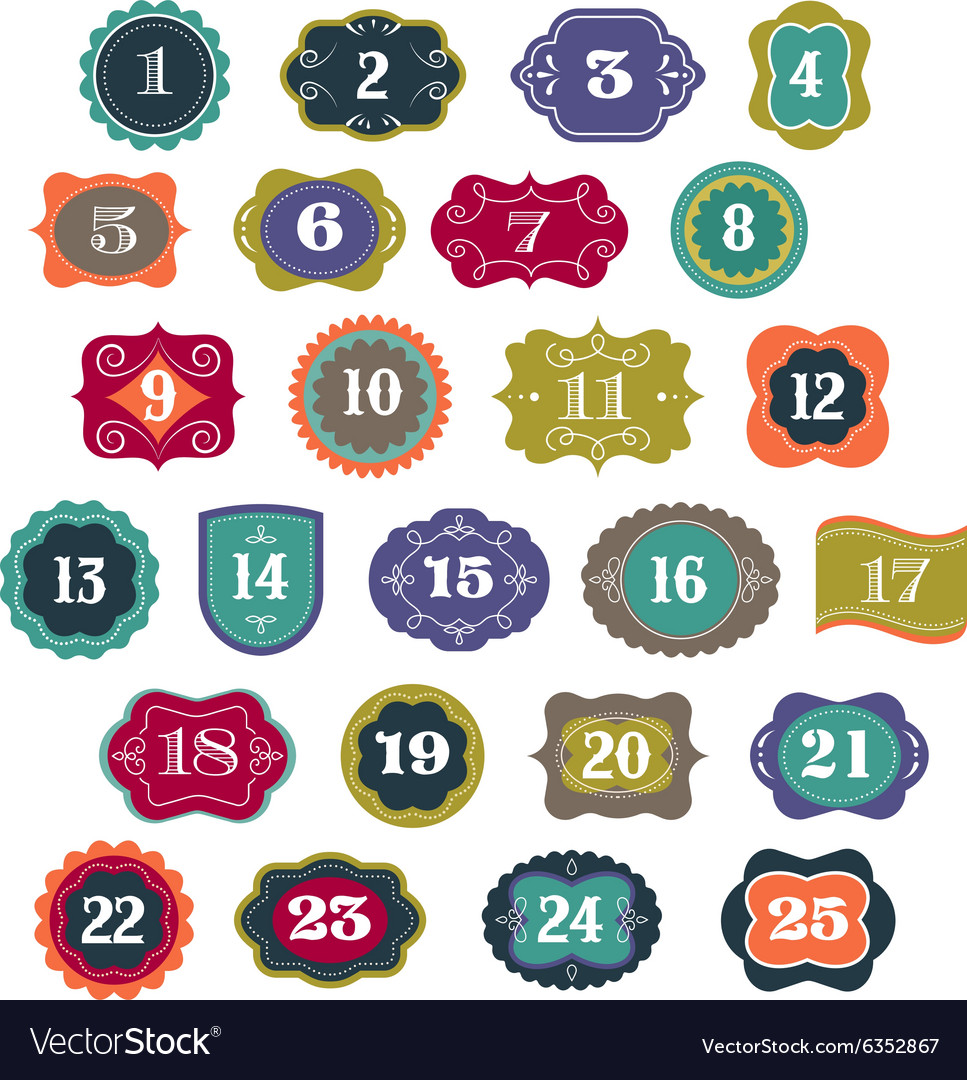 Advent calendar - tags labelselements Royalty Free Vector