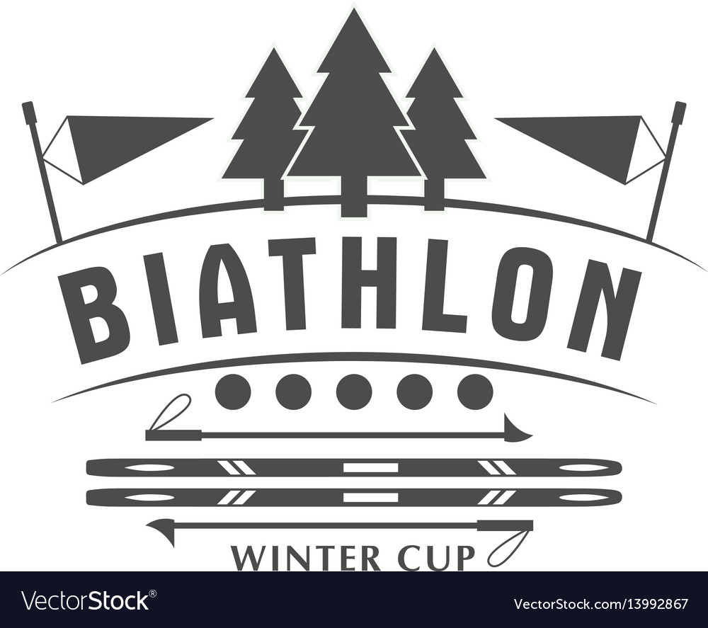 Biathlon logo badge winter