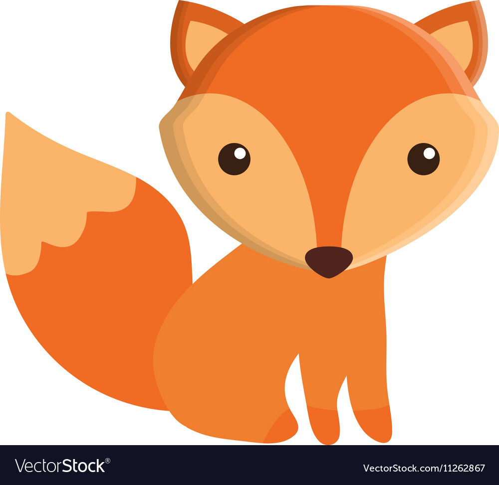 Cute fox isolated icon Royalty Free Vector Image