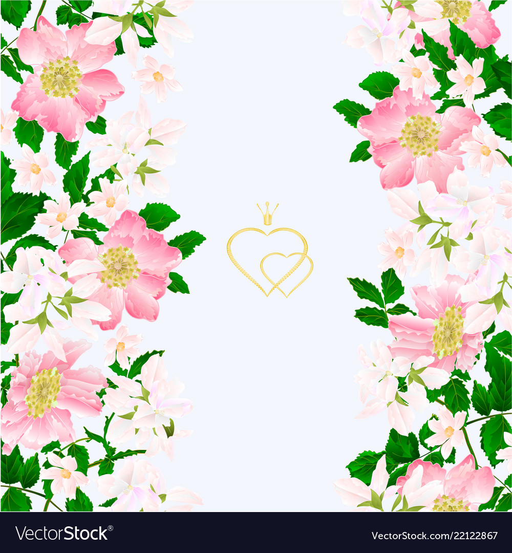 Floral border seamless vertical background Vector Image