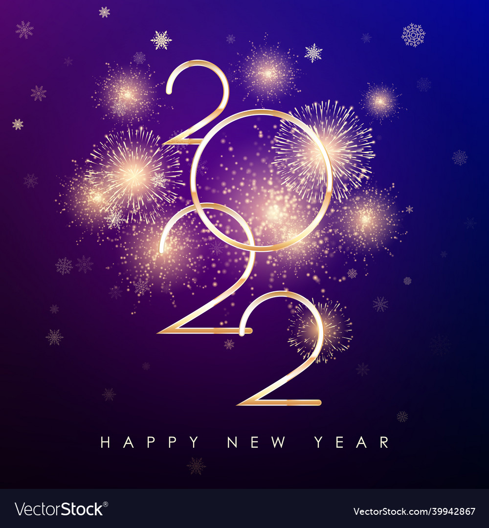 Happy new year 2022 new years banner with golden Vector Image