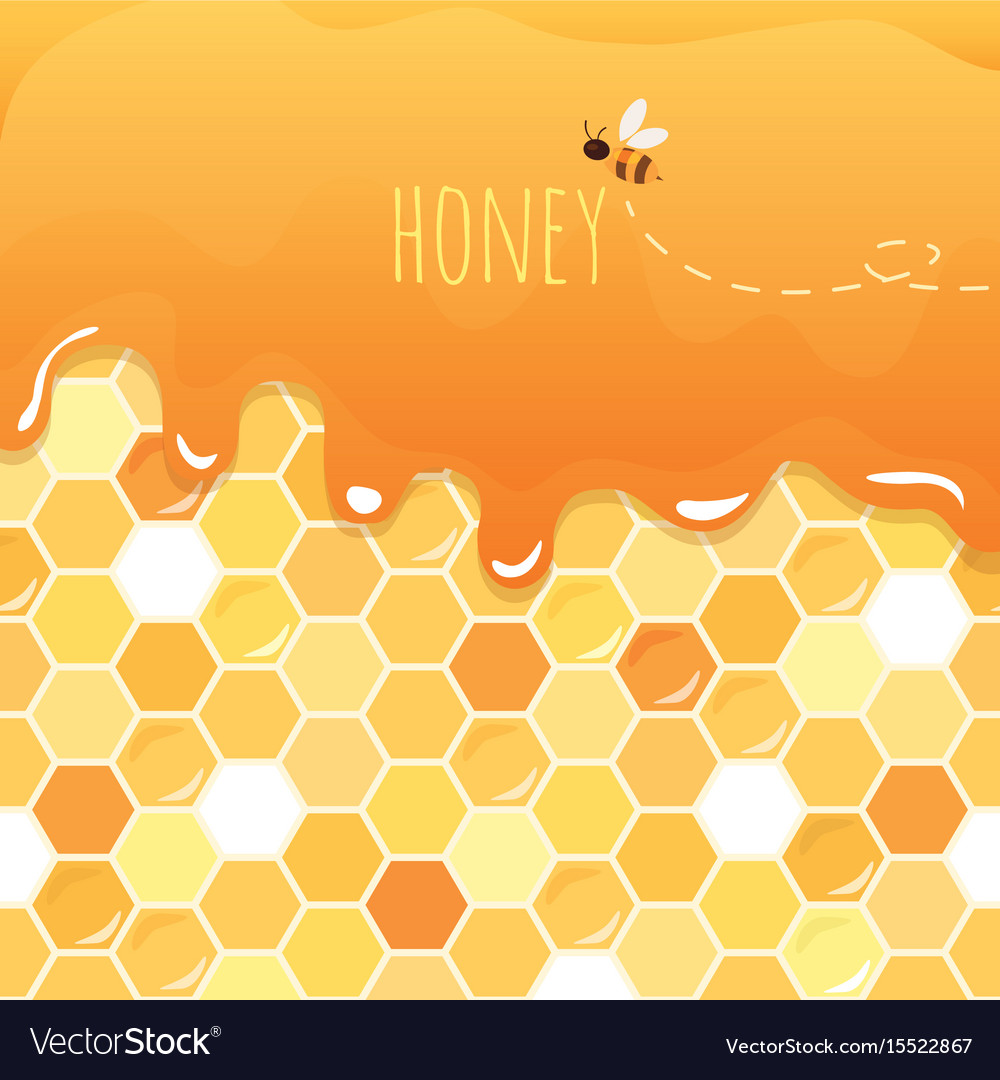 Sweet honey glossy background with copy space