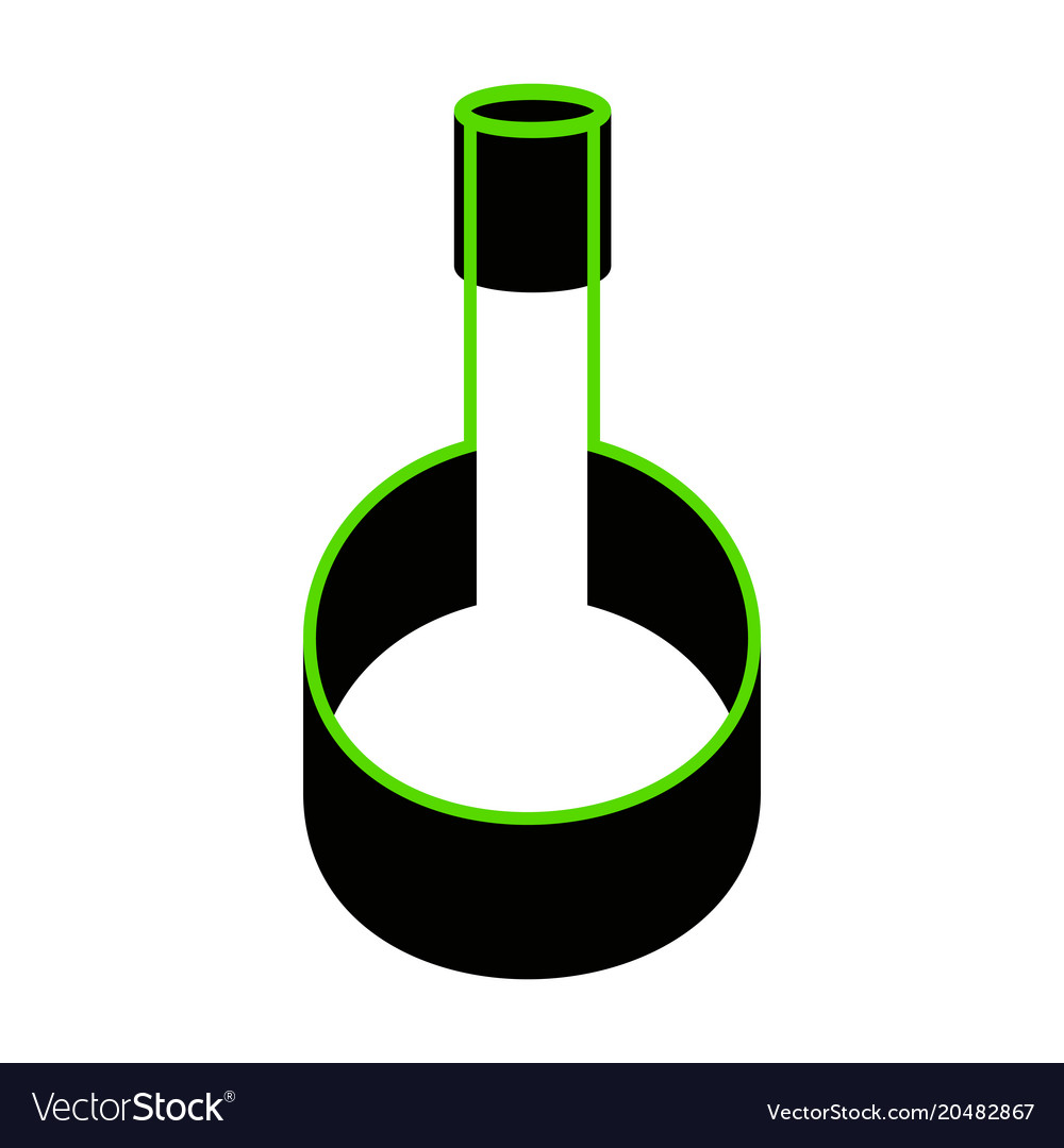 Tube laboratory glass sign green 3d icon