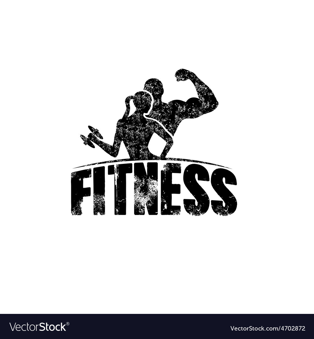 Gunge man and woman of fitness silhouette Vector Image