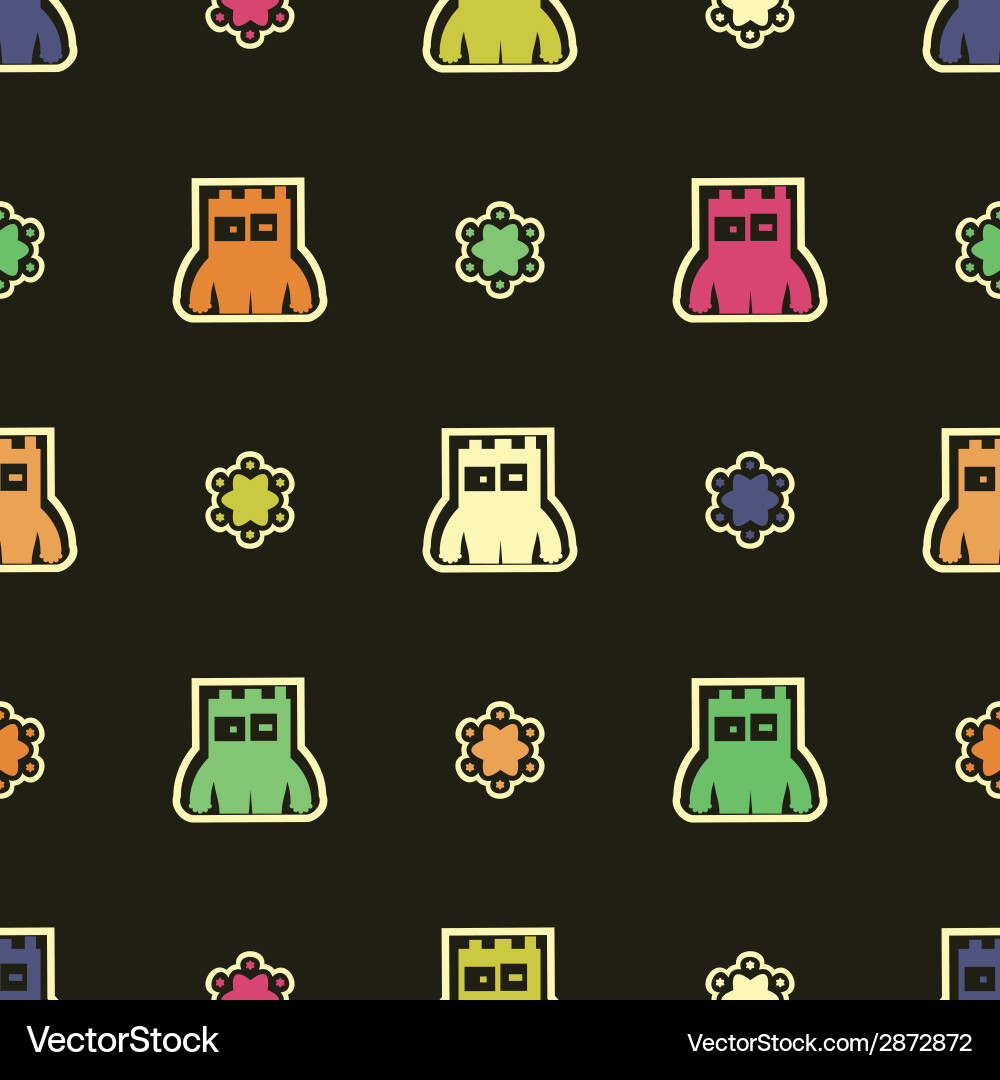 Monsters - seamless pattern Royalty Free Vector Image