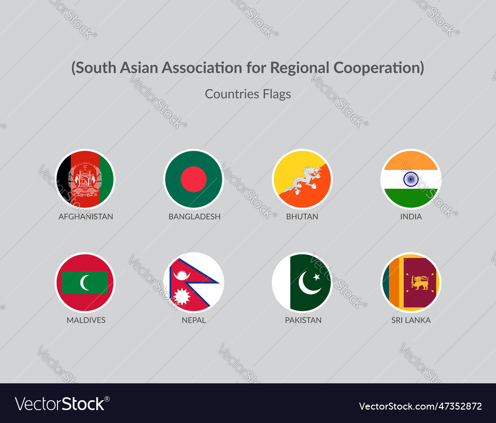 South asian association for regional cooperation vector image