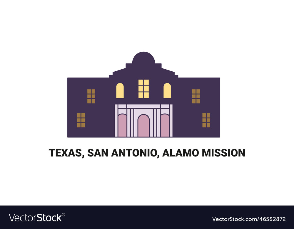 United states texas san antonio alamo mission Vector Image