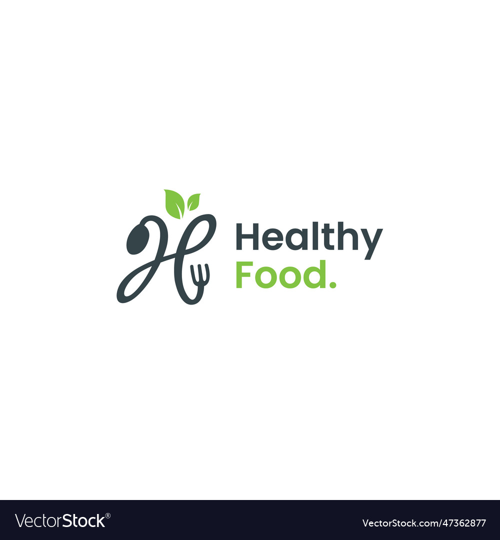 Healthy food logo template design Royalty Free Vector Image