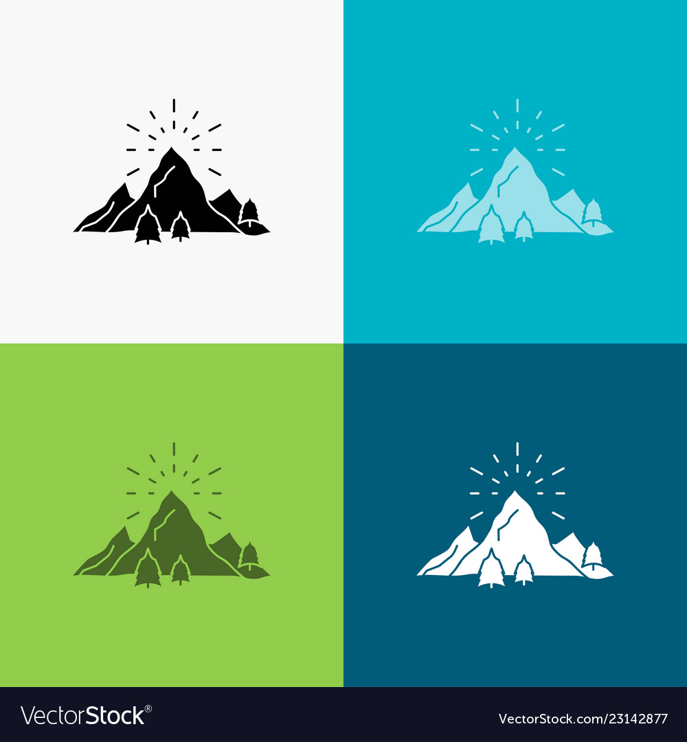 Hill landscape nature mountain fireworks icon