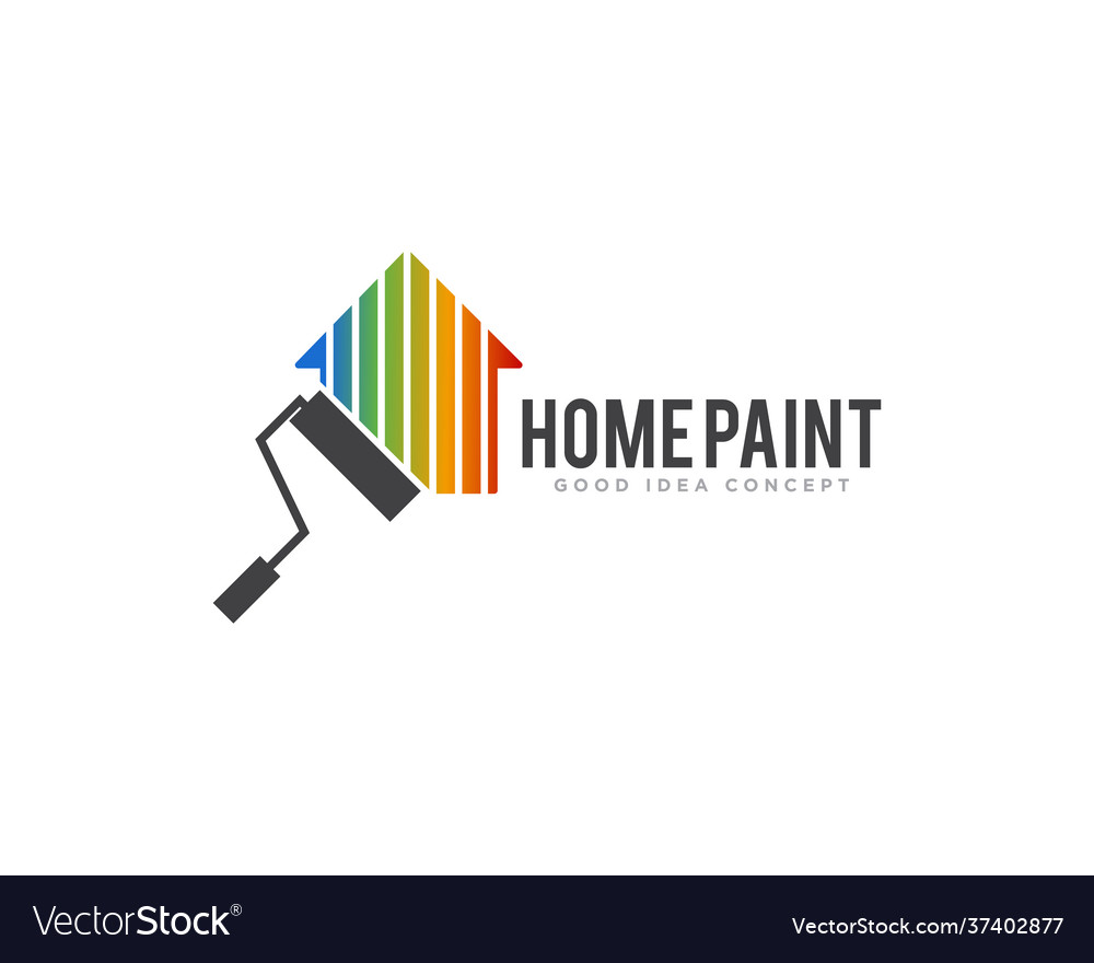 Home paint logo design Royalty Free Vector Image