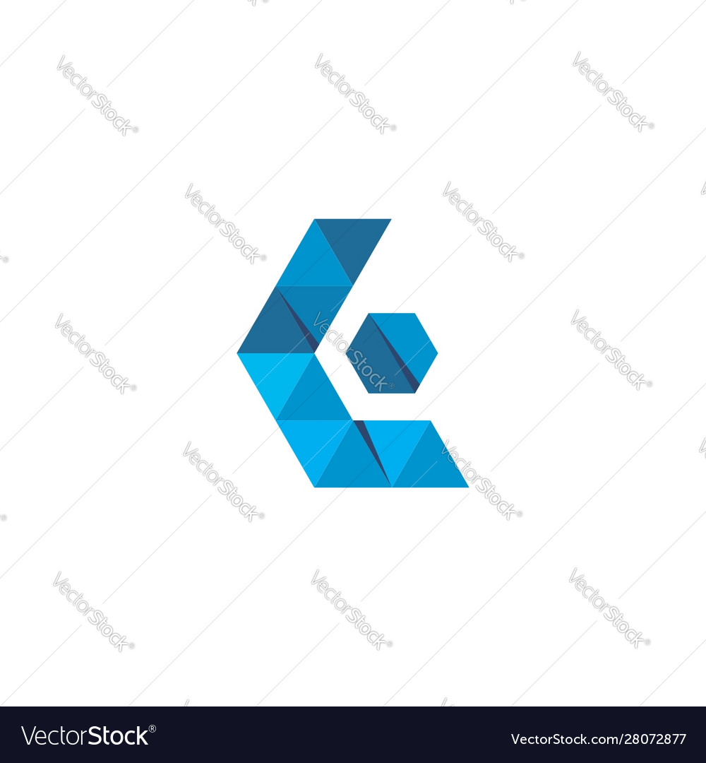 Initial letter k or l logo template with low poly