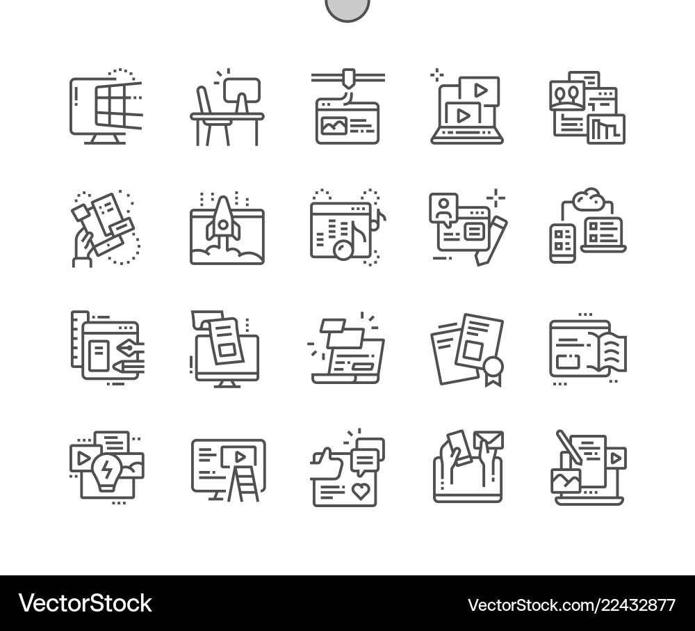Web content well-crafted pixel perfect thin Vector Image