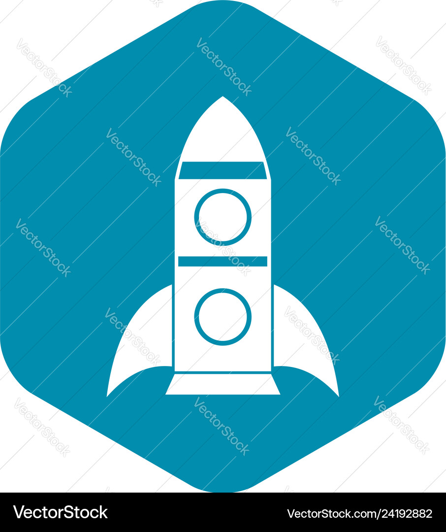 Rocket icon simple style Royalty Free Vector Image