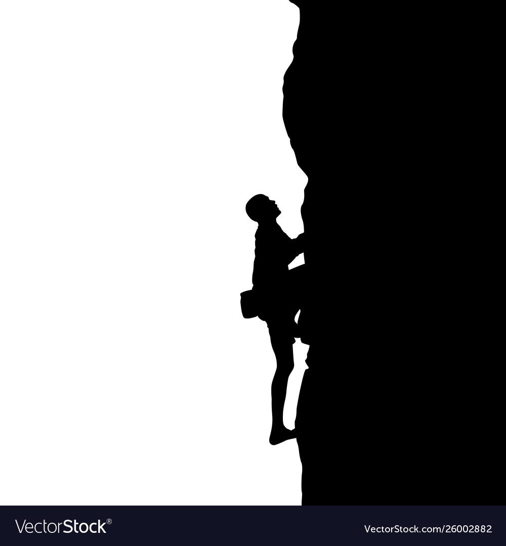 Silhouette a climber Royalty Free Vector Image