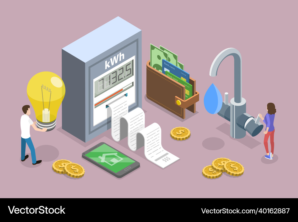 3d isometric flat conceptual Royalty Free Vector Image