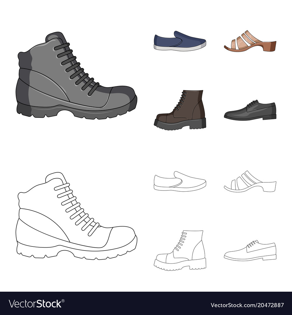 A set of icons on variety shoesdifferent Vector Image